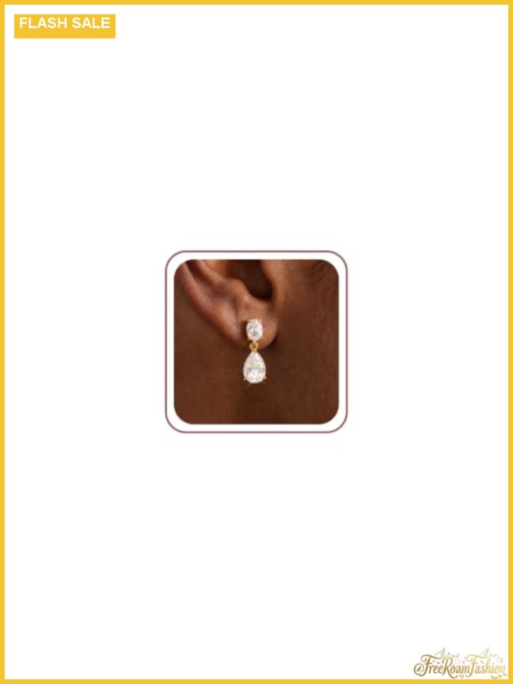 14K Gold Plated Drop Dangle Earrings Cubic Zirconia for Women